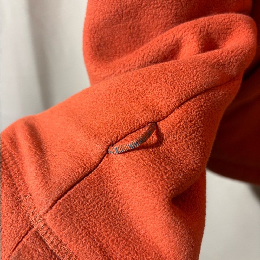 LL Bean Orange Fleece Jacket - Picture 3 of 10